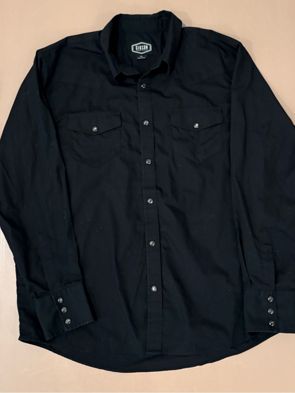 Gibson Black Long-Sleeve Western Button-Up Shirt